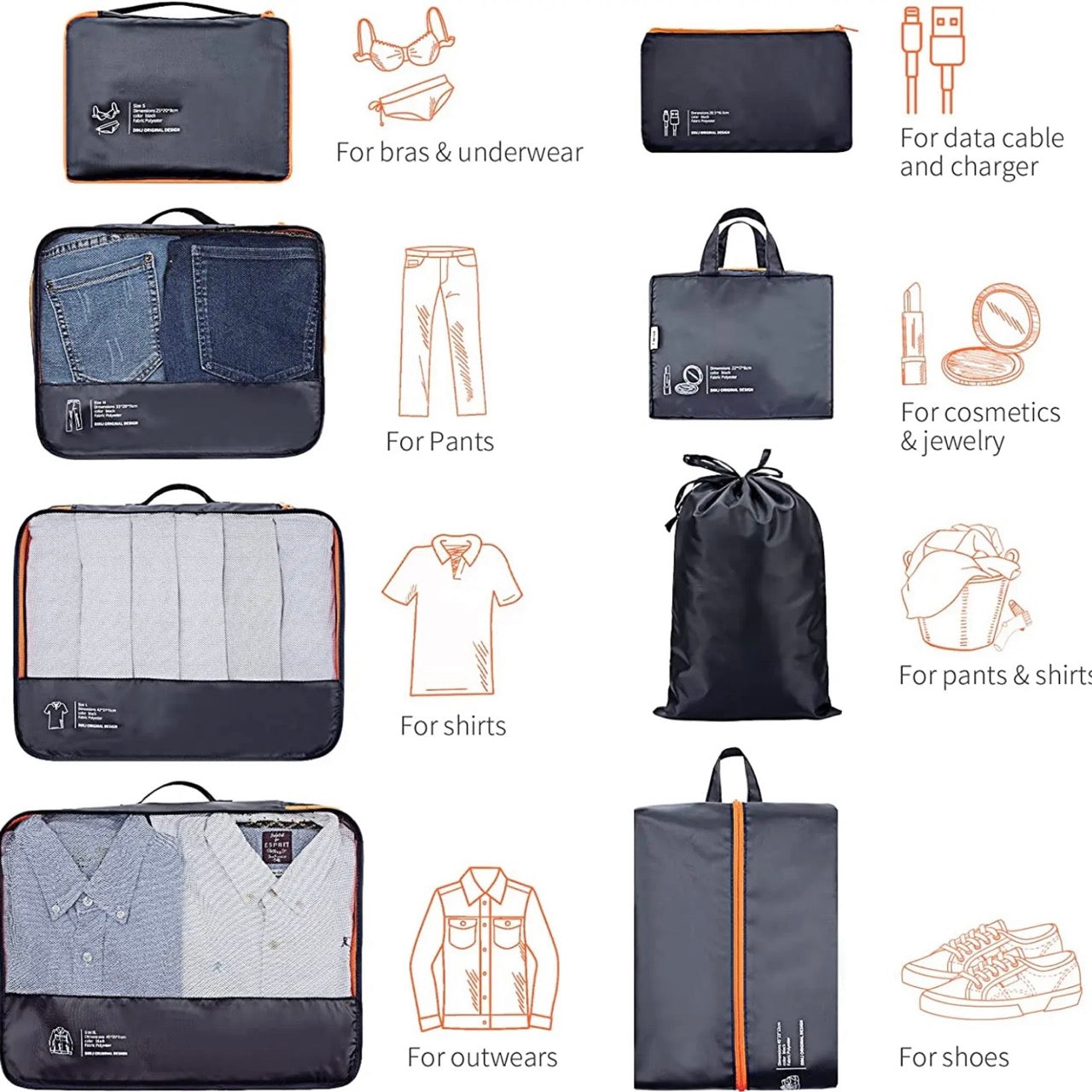 Travel organizer Packing Cubes